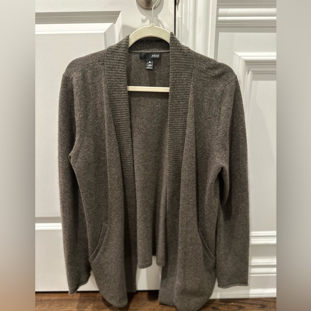 AQUA brown sweater coat